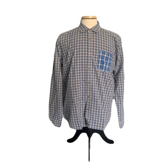 Ted Baker 5 M Mult Color Plaid Long Sleeve Button Front Shirt - Picture 1 of 4